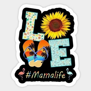 Sunflower Flamingo Flip Flops Love Mamalife Mother's Day Sticker